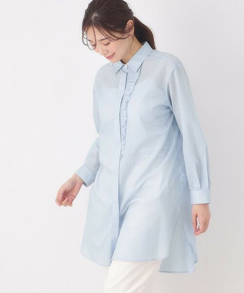 CORDIER / コルディア シャツ・ブラウス | 【M~3Lサイズ】エアリーストライプチュニックブラウス | 詳細15