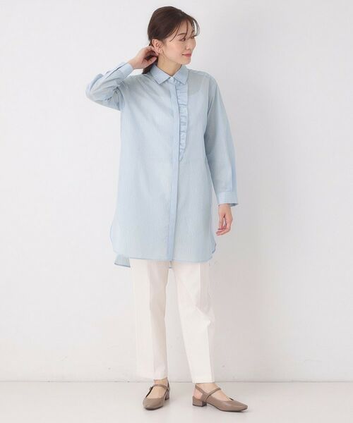 CORDIER / コルディア シャツ・ブラウス | 【M~3Lサイズ】エアリーストライプチュニックブラウス | 詳細17