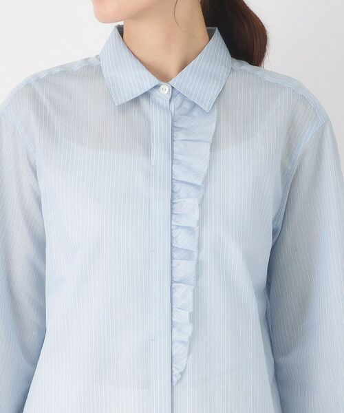 CORDIER / コルディア シャツ・ブラウス | 【M~3Lサイズ】エアリーストライプチュニックブラウス | 詳細4