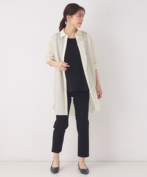 CORDIER / コルディア シャツ・ブラウス | 【M~3Lサイズ】エアリーストライプチュニックブラウス | 詳細9