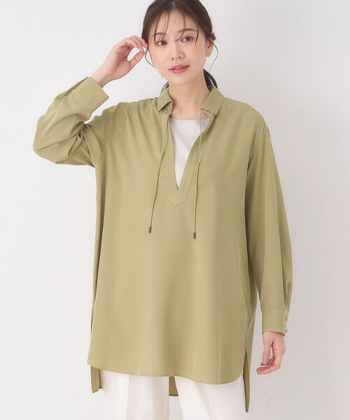 CORDIER / コルディア シャツ・ブラウス | 【M～4Lサイズ】サンドウォッシュチュニックブラウス（ベージュ(052)）