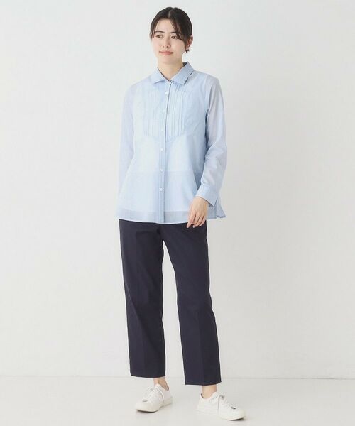 CORDIER / コルディア シャツ・ブラウス | 華やぐ艶感 エアリーストライプシャツ | 詳細14