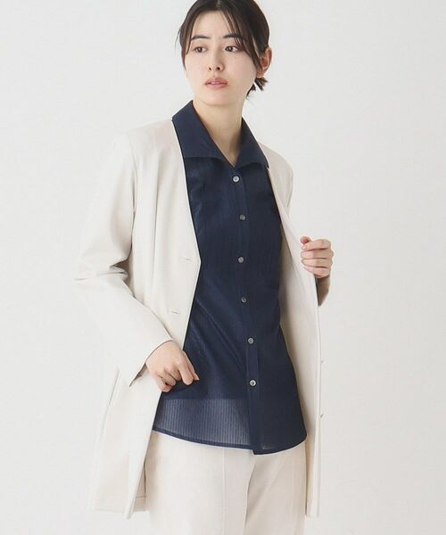 CORDIER / コルディア シャツ・ブラウス | 華やぐ艶感 エアリーストライプシャツ | 詳細16