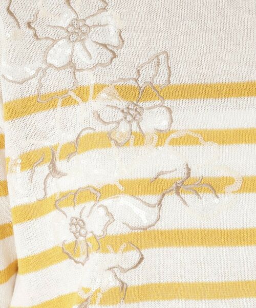 CORDIER / コルディア ニット・セーター | 【洗える／麻混】ボーダー柄スパンコール刺繍プルオーバーニット | 詳細14