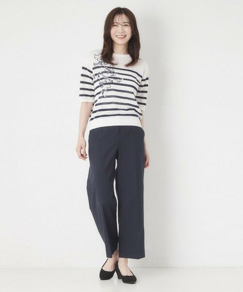 CORDIER / コルディア ニット・セーター | 【洗える／麻混】ボーダー柄スパンコール刺繍プルオーバーニット | 詳細17