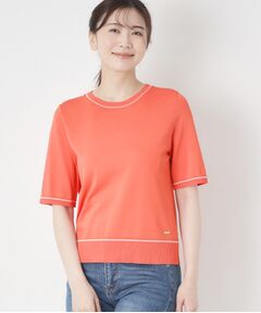 CORDIER / コルディア ニット・セーター | 【M～4Lサイズ／アンサンブル／洗える】配色ラインデザインプルオーバーニット