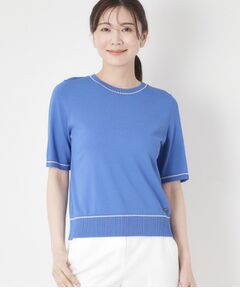 CORDIER / コルディア ニット・セーター | 【M～4Lサイズ／アンサンブル／洗える】配色ラインデザインプルオーバーニット