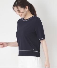 CORDIER / コルディア ニット・セーター | 【M～4Lサイズ／アンサンブル／洗える】配色ラインデザインプルオーバーニット