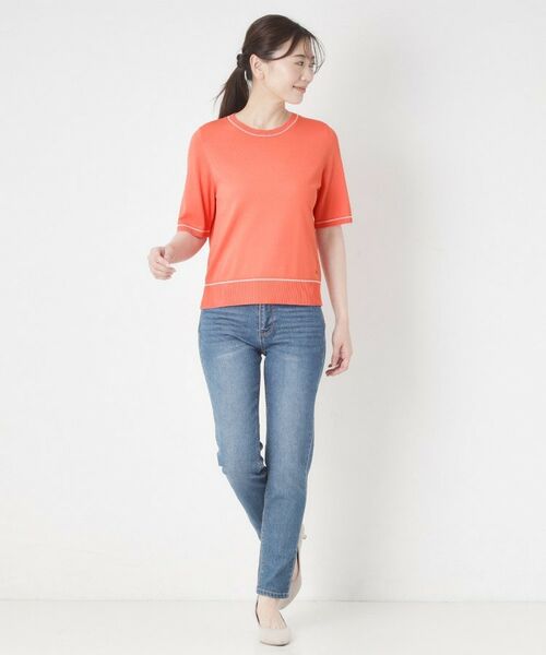 CORDIER / コルディア ニット・セーター | 【M～4Lサイズ／アンサンブル／洗える】配色ラインデザインプルオーバーニット | 詳細12