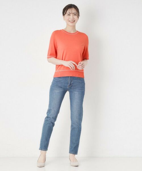 CORDIER / コルディア ニット・セーター | 【M～4Lサイズ／アンサンブル／洗える】配色ラインデザインプルオーバーニット | 詳細13