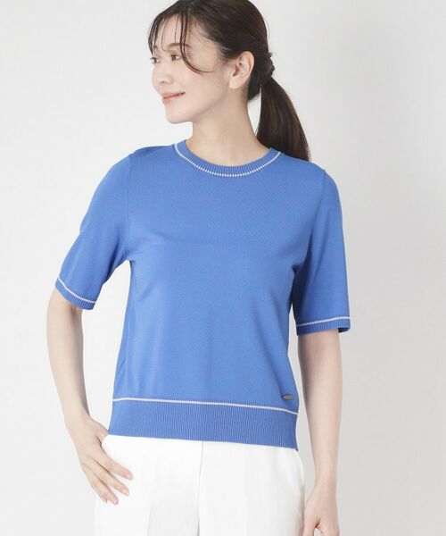 CORDIER / コルディア ニット・セーター | 【M～4Lサイズ／アンサンブル／洗える】配色ラインデザインプルオーバーニット | 詳細15