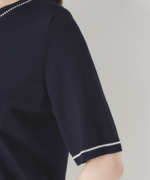 CORDIER / コルディア ニット・セーター | 【M～4Lサイズ／アンサンブル／洗える】配色ラインデザインプルオーバーニット | 詳細5