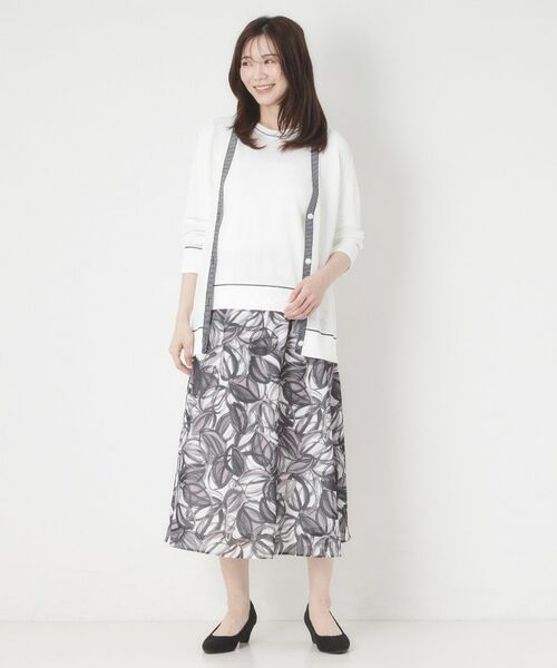 CORDIER / コルディア ニット・セーター | 【M～4Lサイズ／アンサンブル／洗える】配色ラインデザインプルオーバーニット | 詳細8