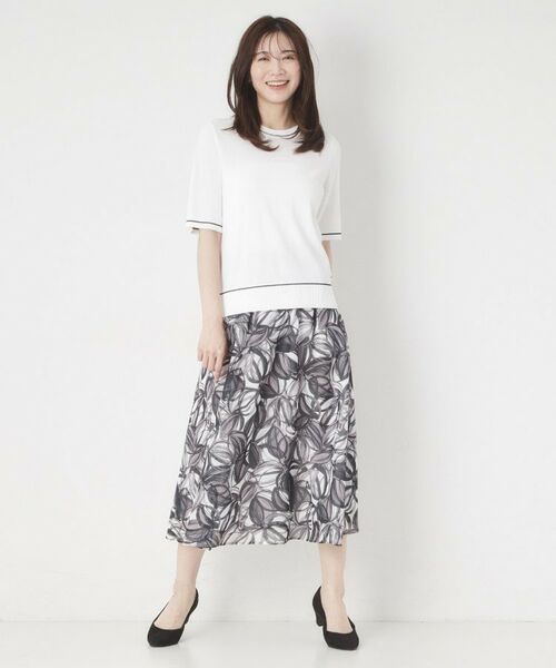 CORDIER / コルディア ニット・セーター | 【M～4Lサイズ／アンサンブル／洗える】配色ラインデザインプルオーバーニット | 詳細9