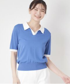 CORDIER / コルディア ニット・セーター | 【M～4Lサイズ／洗える】ポロニットプルオーバーニット