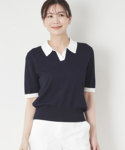 CORDIER / コルディア ニット・セーター | 【M～4Lサイズ／洗える】ポロニットプルオーバーニット | 詳細15