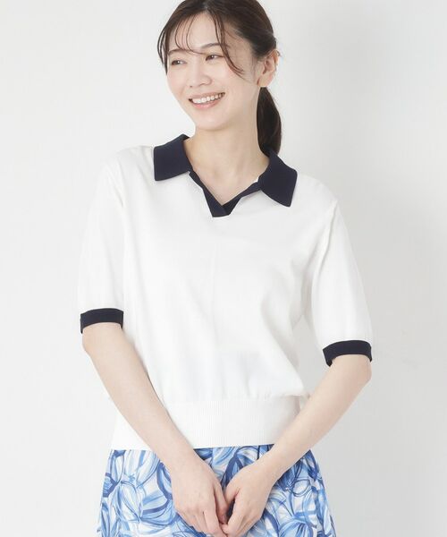 CORDIER / コルディア ニット・セーター | 【M～4Lサイズ／洗える】ポロニットプルオーバーニット | 詳細7