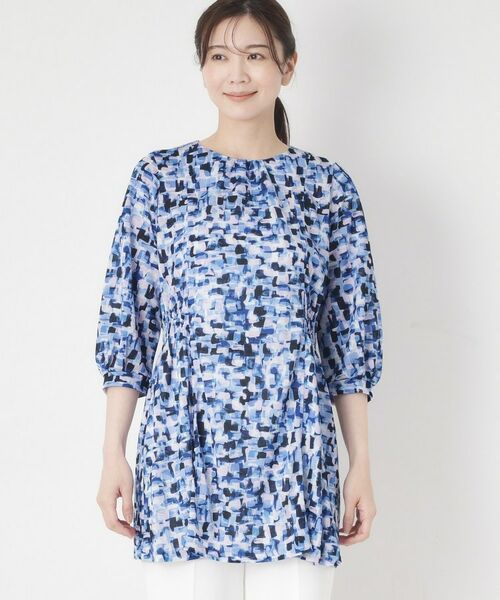 CORDIER / コルディア チュニック | 【M～4Lサイズ／ドライタッチ】アクアレールプリントジャージチュニック | 詳細1