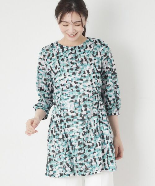 CORDIER / コルディア チュニック | 【M～4Lサイズ／ドライタッチ】アクアレールプリントジャージチュニック | 詳細13