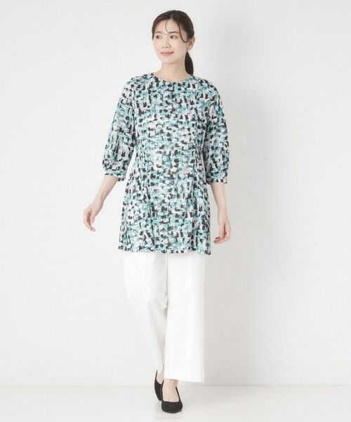 CORDIER / コルディア チュニック | 【M～4Lサイズ／ドライタッチ】アクアレールプリントジャージチュニック | 詳細14