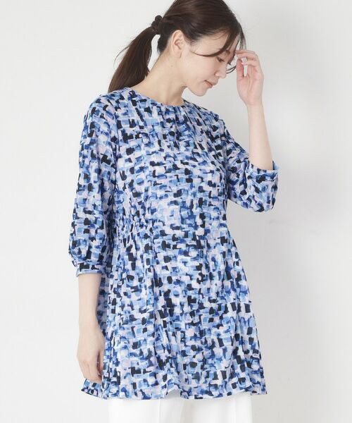 CORDIER / コルディア チュニック | 【M～4Lサイズ／ドライタッチ】アクアレールプリントジャージチュニック | 詳細17