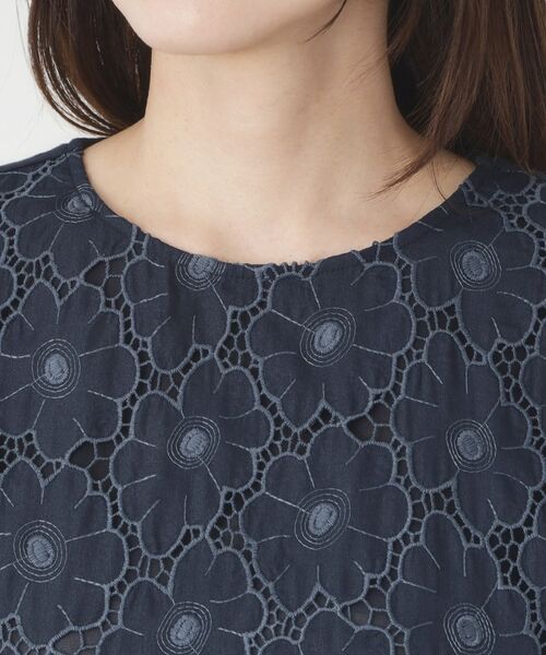 CORDIER / コルディア カットソー | 【M～4Lサイズ／洗える】華やかレースチュニックプルオーバージャージ | 詳細4