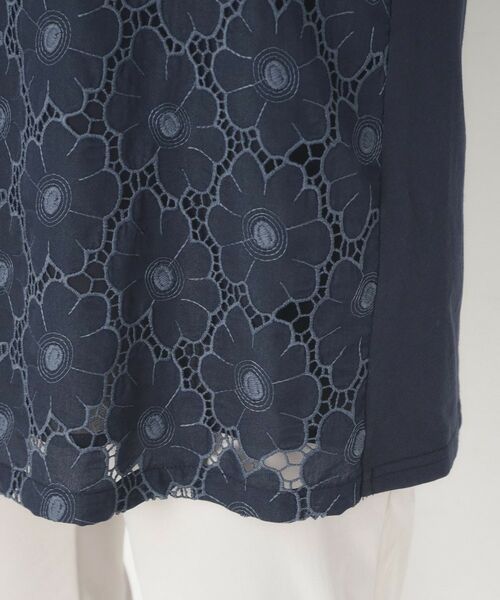 CORDIER / コルディア カットソー | 【M～4Lサイズ／洗える】華やかレースチュニックプルオーバージャージ | 詳細7