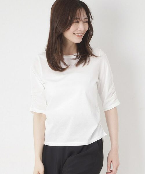 CORDIER / コルディア カットソー | 【M～4Lサイズ】イーズボヤージュプルオーバージャージ（ホワイト(002)）