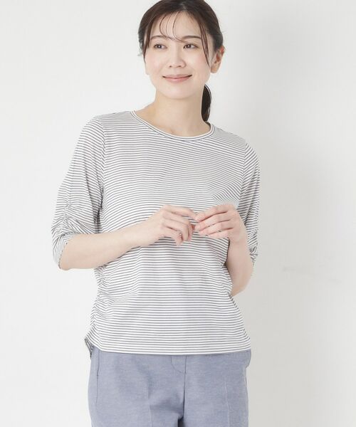 CORDIER / コルディア カットソー | 【M～4Lサイズ】イーズボヤージュプルオーバージャージ（ブルー(392)）