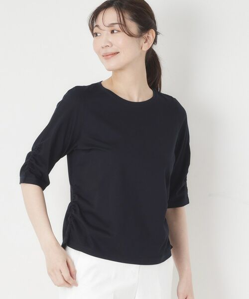 CORDIER / コルディア カットソー | 【M～4Lサイズ】イーズボヤージュプルオーバージャージ（ネイビー(094)）