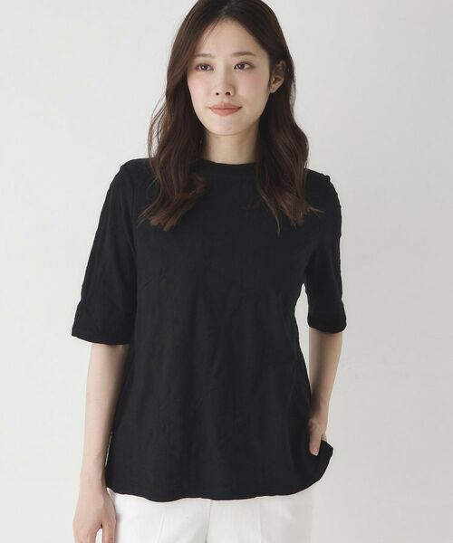 CORDIER / コルディア カットソー | リング柄ジャカードジャージプルオーバー（ブラック(019)）