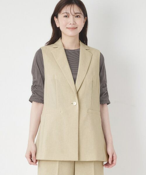 CORDIER / コルディア ベスト | 【セットアップ/接触冷感/ドライタッチ】ジャケット衿ベスト | 詳細1