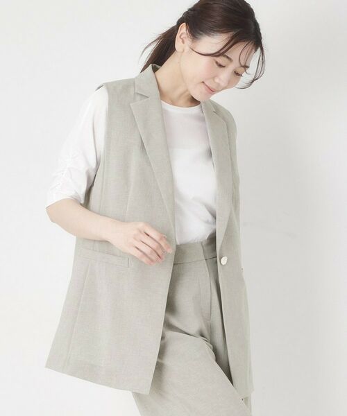 CORDIER / コルディア ベスト | 【セットアップ/接触冷感/ドライタッチ】ジャケット衿ベスト | 詳細10