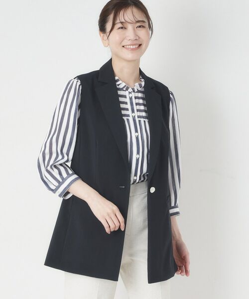 CORDIER / コルディア ベスト | 【セットアップ/接触冷感/ドライタッチ】ジャケット衿ベスト（ネイビー(094)）