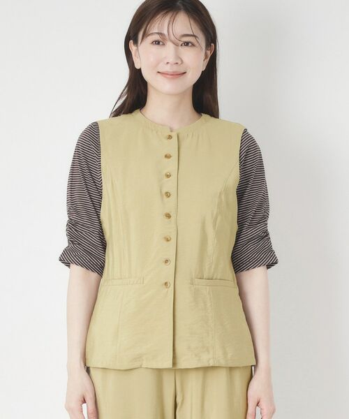 CORDIER / コルディア ベスト | 【M～3Lサイズ／セットアップ／洗える／接触冷感】グレースポプリン ジレ | 詳細1