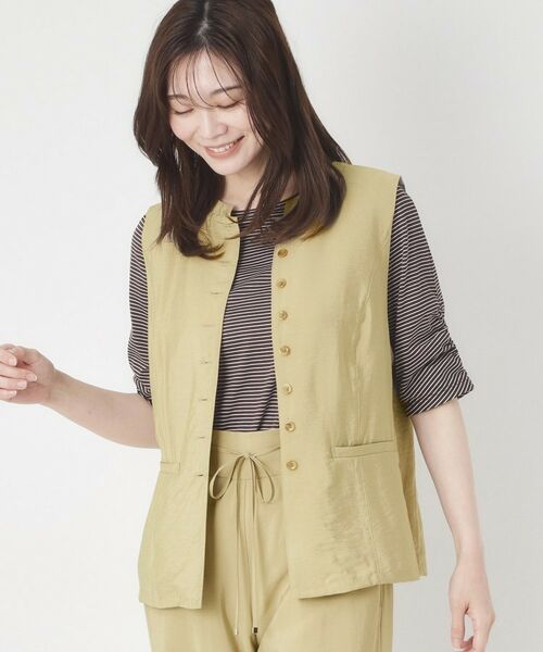 CORDIER / コルディア ベスト | 【M～3Lサイズ／セットアップ／洗える／接触冷感】グレースポプリン ジレ | 詳細13