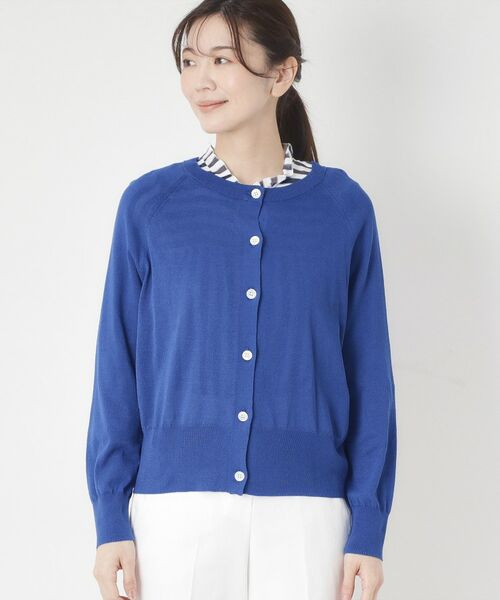 CORDIER / コルディア カーディガン・ボレロ | 【M～4Lサイズ／洗える】シアー丸首カーディガン | 詳細1