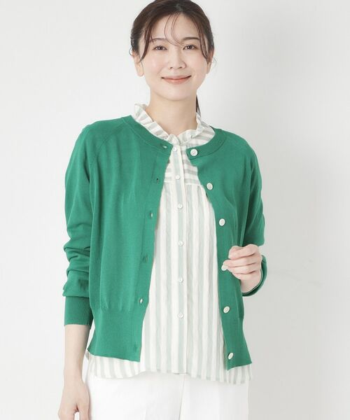 CORDIER / コルディア カーディガン・ボレロ | 【M～4Lサイズ／洗える】シアー丸首カーディガン | 詳細11