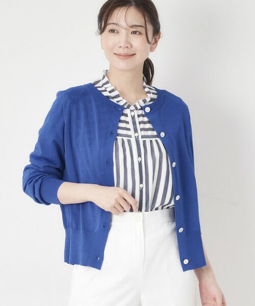 CORDIER / コルディア カーディガン・ボレロ | 【M～4Lサイズ／洗える】シアー丸首カーディガン | 詳細15