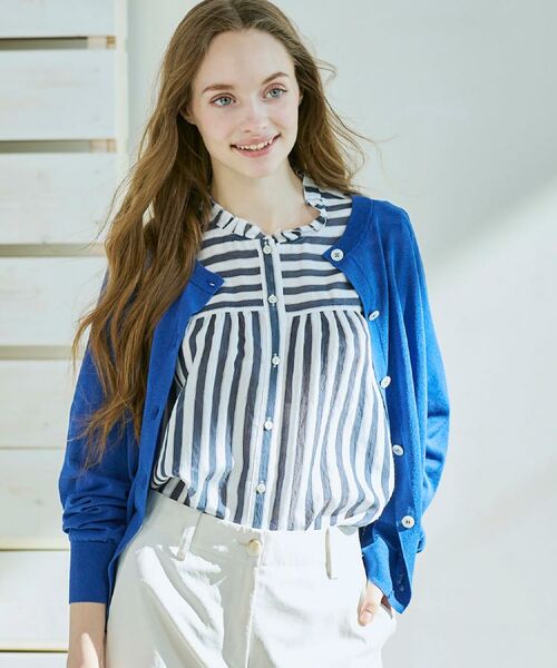 CORDIER / コルディア カーディガン・ボレロ | 【M～4Lサイズ／洗える】シアー丸首カーディガン | 詳細19