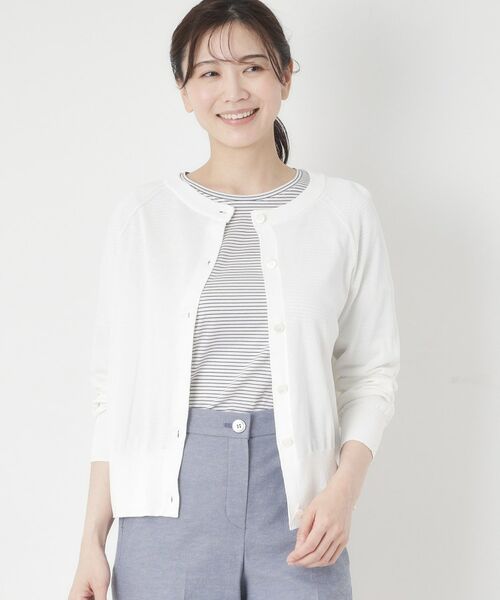 CORDIER / コルディア カーディガン・ボレロ | 【M～4Lサイズ／洗える】シアー丸首カーディガン | 詳細7