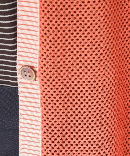 CORDIER / コルディア カーディガン・ボレロ | 【M～4Lサイズ／アンサンブル／洗える】配色ラインデザインメッシュカーディガンニット | 詳細10
