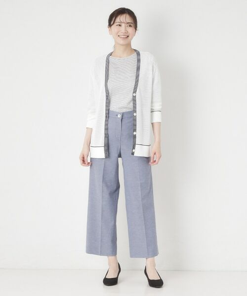 CORDIER / コルディア カーディガン・ボレロ | 【M～4Lサイズ／アンサンブル／洗える】配色ラインデザインメッシュカーディガンニット | 詳細20