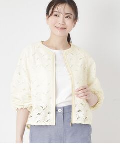 CORDIER / コルディア レザーブルゾン・ジャケット | 【洗える】グレースリーフレースブルゾン