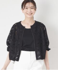 CORDIER / コルディア レザーブルゾン・ジャケット | 【洗える】グレースリーフレースブルゾン