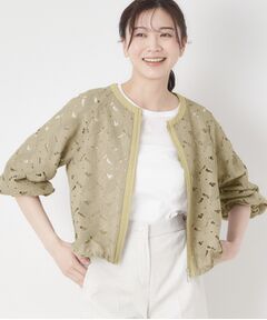 CORDIER / コルディア レザーブルゾン・ジャケット | 【洗える】グレースリーフレースブルゾン