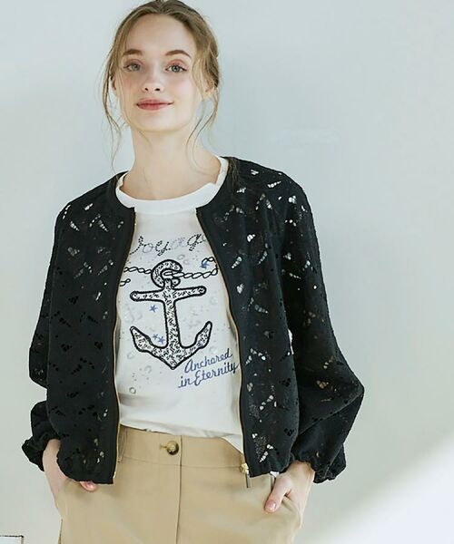 CORDIER / コルディア レザーブルゾン・ジャケット | 【洗える】グレースリーフレースブルゾン | 詳細20