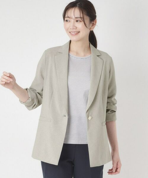 CORDIER / コルディア テーラードジャケット | 【セットアップ／接触冷感／ドライタッチ】テーラードジャケット（ライトグレー(011)）