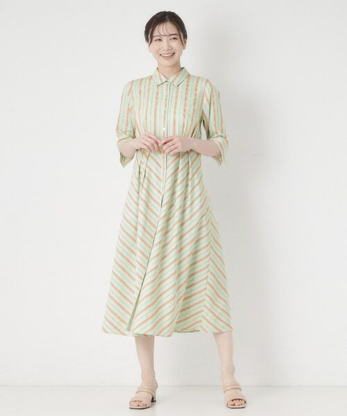 CORDIER / コルディア ロング・マキシ丈ワンピース | 【洗える／麻混】グレースナリヤボーダーワンピース | 詳細10