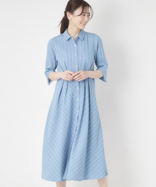 CORDIER / コルディア ロング・マキシ丈ワンピース | 【洗える／麻混】グレースナリヤボーダーワンピース | 詳細12